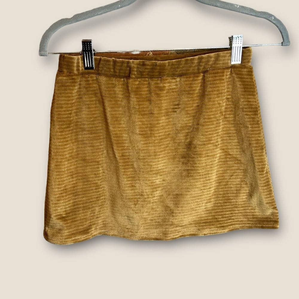 5 for $25🔥Grand Ave Design Tan Ribbed Velvet‎ Skirt Juniors Small